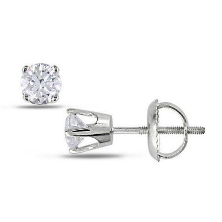 Amour Round Cut Diamond Stud Earrings