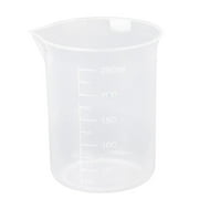 Limei 3pcs Measuring Cup 250ml PP Plastic Graduated Beaker Transparent for Lab Kitchen Liquids