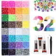 thumbnail image 2 of 32000Pcs Rhinestones for Bedazzling 3mm Bright Jelly Resin Flat Gems Bedazzler Bundle With 3 Bottles Glue For Nail Craft Book, 2 of 6