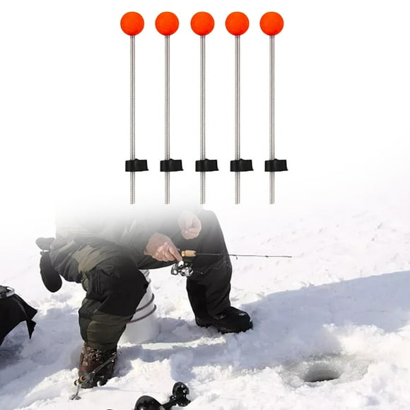 Punta superior de caña de pescar en hielo, 5 uds., puntas de resorte de resistentes y duraderas de acero inoxidable Medio Cola Punta de caña de pescar en hielo