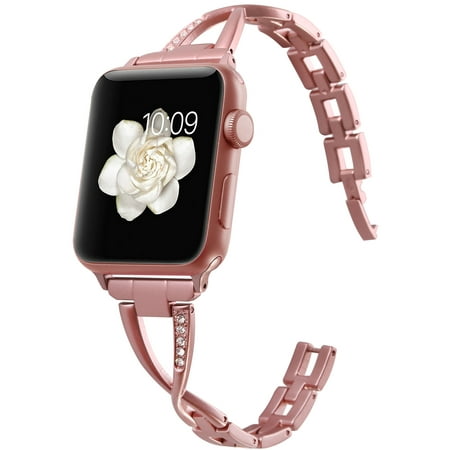 - Moretek Apple Watch Band Strap for Apple Series 3, Watch Series 2, Series 1 ( Metal Rose Gold 38mm )