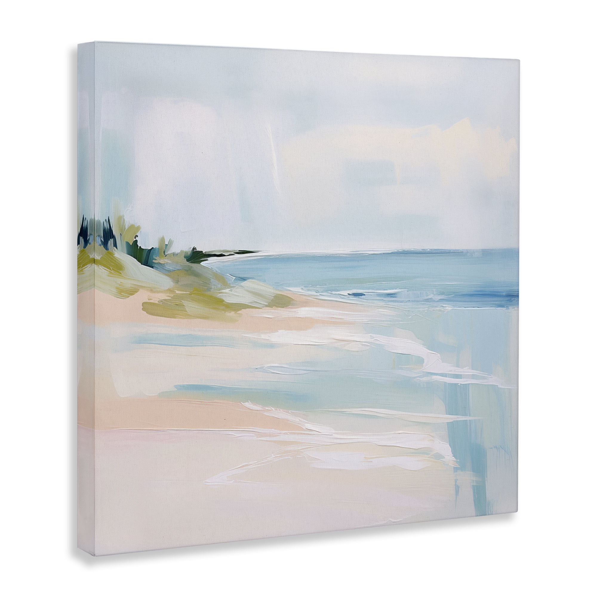 Stupell Industries Abstract Beach Edge Abstract Painting Wrapped Canvas Art Print Wall Art, 24 x 24