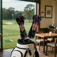 thumbnail image 4 of Yuyamidu Bow Golf Club Covers Waterproof Golf Head Covers Driver Covers Purple Butterfly Fariway Wood Headcover Hybrid Covers PU Leather Golf Headcover for Women, 4 of 7