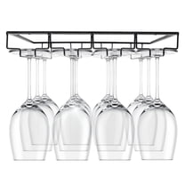 Maypes Wine Glass Holder – Practical Under Cabinet Wine Glass Hanger – Heavy-Duty Metal Wine Glass Holder Under Cabinet – Space Saving Hanging Wine Glass Rack for Kitchen and Bar - 4-Rack