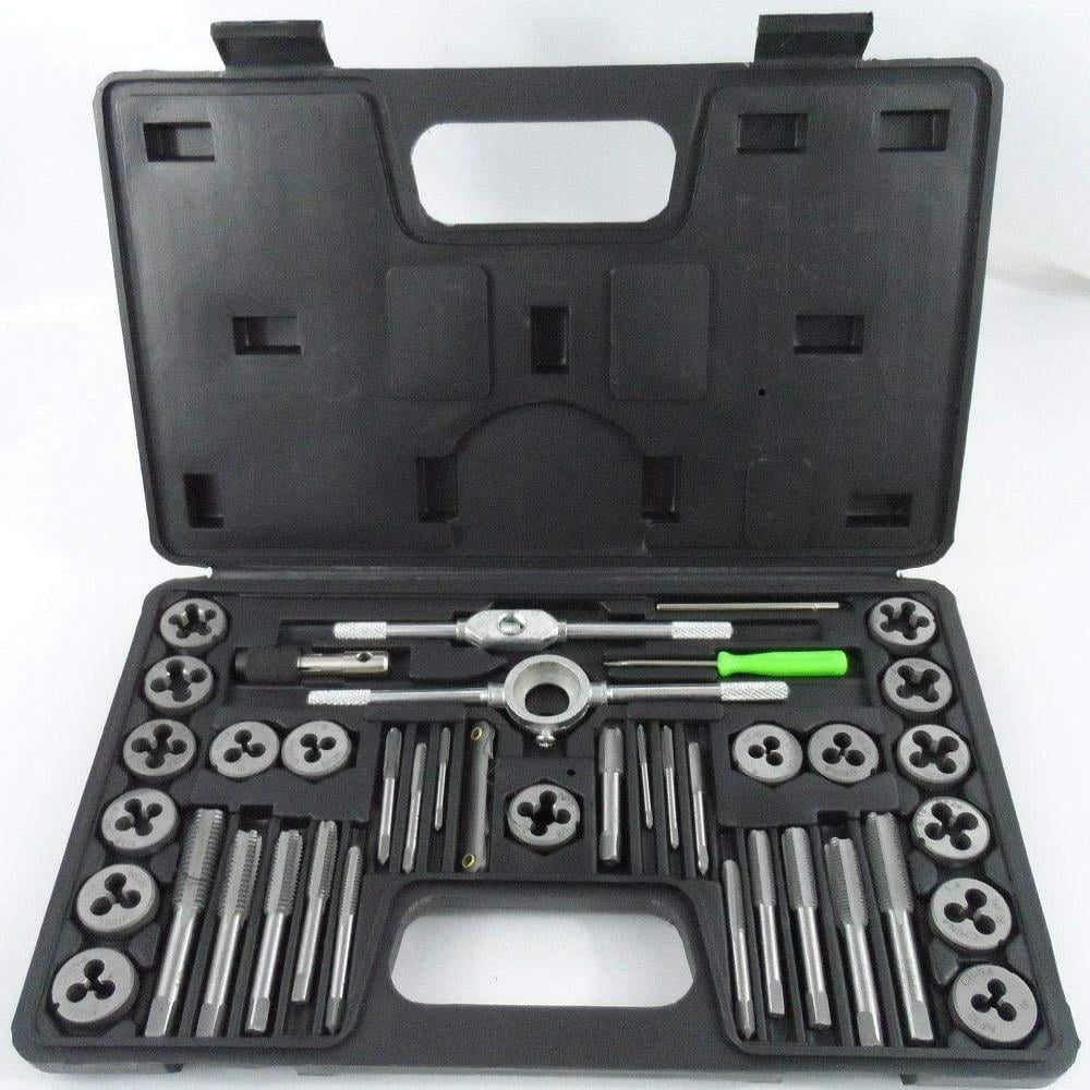 Standard METRIC Tap and Die Set 40 Piece w/ Case Threading Chasing Repair NEW