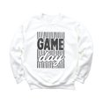 thumbnail image 2 of Game Day Sweatshirt for Women Striped Distressed Football Crewneck, Black on White Sweatshirt, L, 2 of 8