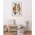 thumbnail image 5 of Kate and Laurel Sylvie Gone Fishing Framed Canvas Wall Art by Rachel Lee of My Dream Wall, 23x33 Natural, Bright Colorful Fish Art Print for Wall Decor, 5 of 6