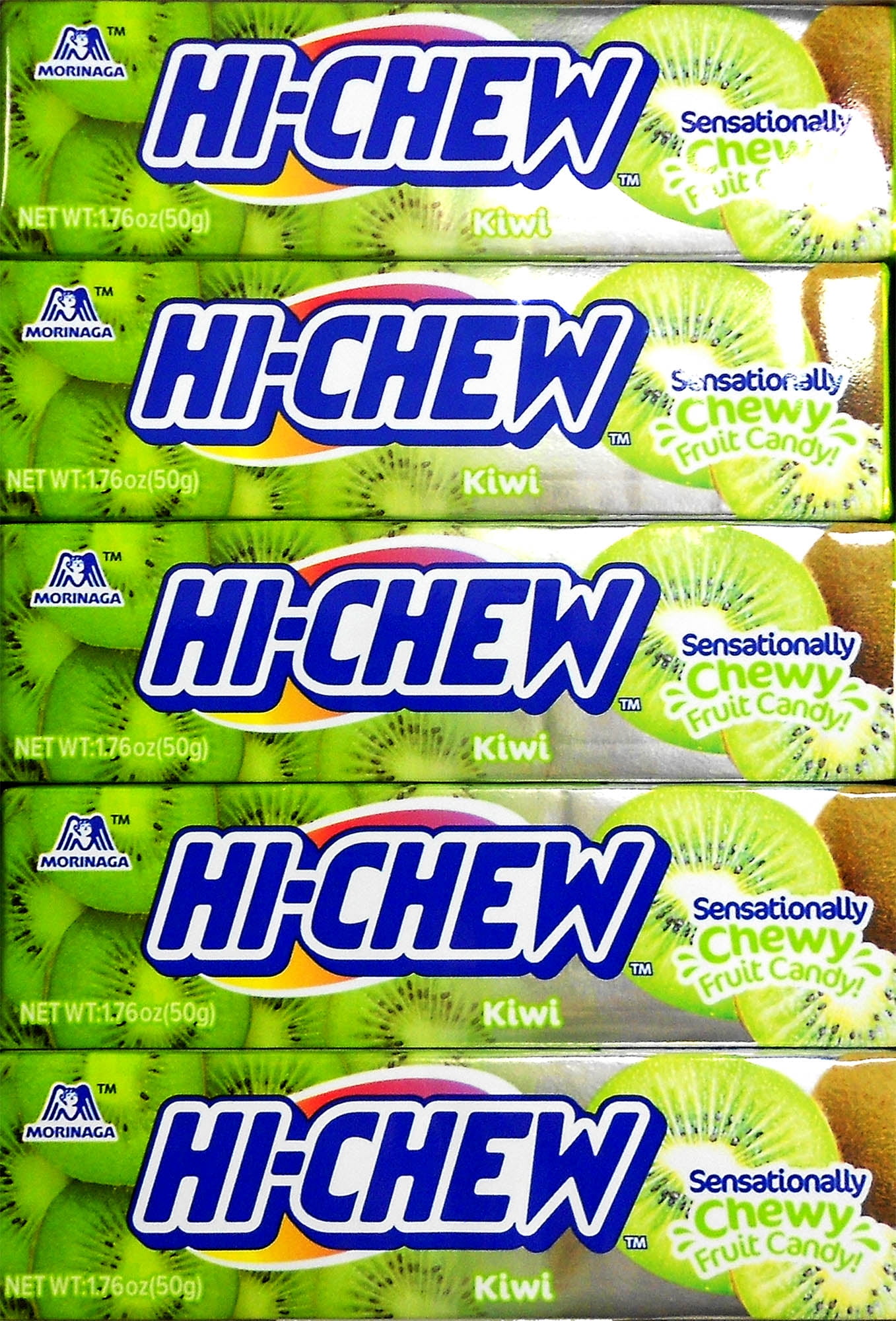 Hichew Kiwi with Chia Seeds Chewy Fruit Candies 1.76 oz. bar By