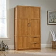 thumbnail image 2 of Pemberly Row 40" W Traditional Style Wardrobe Armoire, Storage Cabinet in Highland Oak, 2 of 7