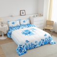 thumbnail image 3 of Erosebridal Ensemble de Couette Initiale Taille Grand, Literie Personnalisée Monogrammée Ensemble de Couette Grand, Décor Floral, Réversible, Ultra Doux, 3 Pcs, 3 of 8