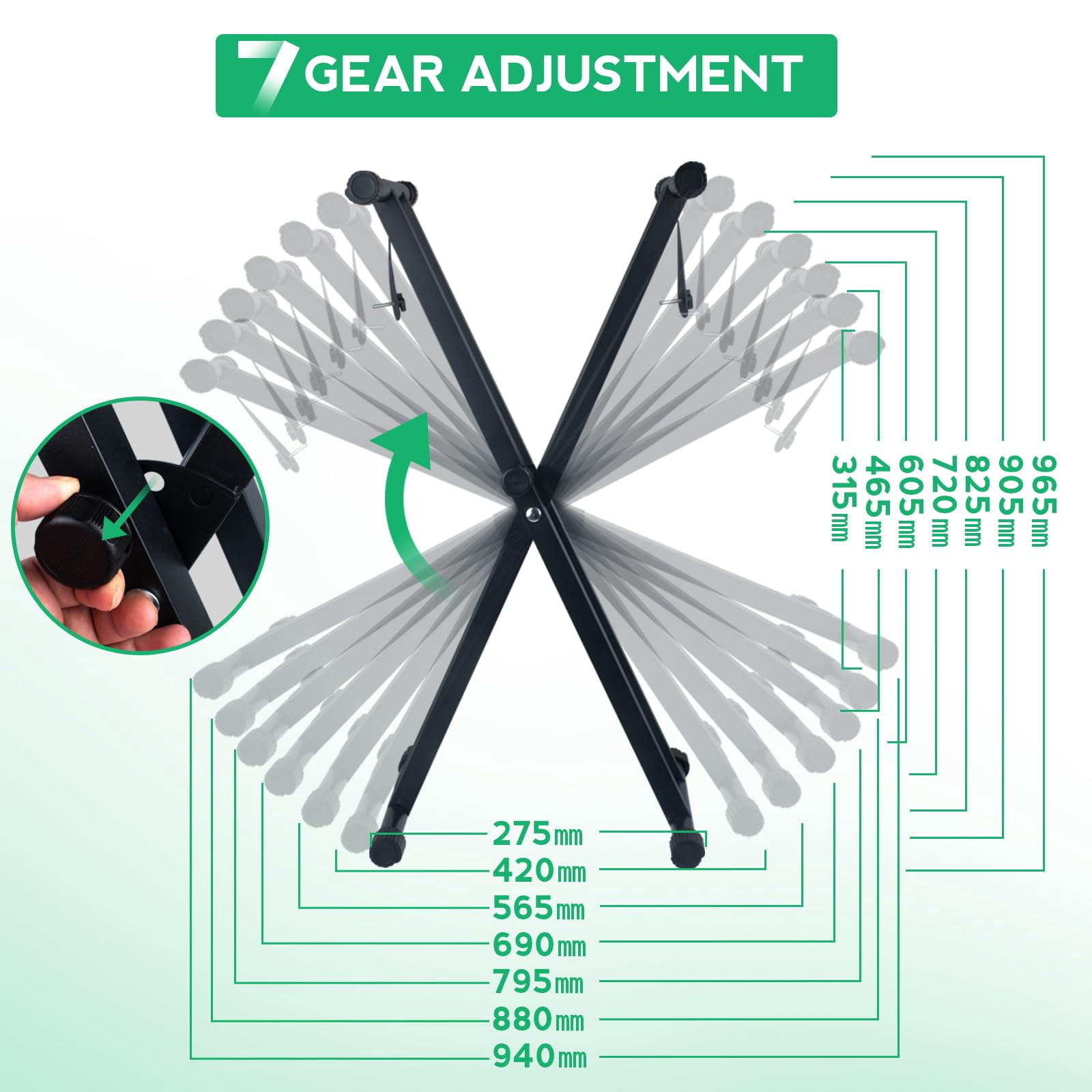 Piano Keyboard Stand Double X Heavy Duty With Locking Straps  7 Adjustable Heights