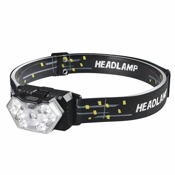 2000 Lumen 9 LED Headlamp, Ultra Bright Head Lamp with 6 Modes, Lightweight Head with Adjustable Strap, IPX5 Waterproof Headlight Great for Camping Hiking, 3 AAA Batteries Not Included