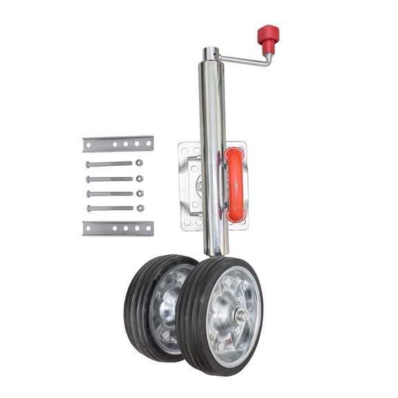 Double 8 Inch Wheel Swing Up Solid Rubber Wheel Capacity 1500 Lbs Caravan RV Boat Trailer Jack Parts Accessories ,Rv Camper Accessories