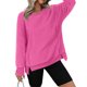 thumbnail image 2 of Top de encaje,Chaqueta polar para mujer, jersey informal de cuello redondo, blusa cálida de manga larga, poliéster, tops de invierno para el hogar, sopatenor, 2 of 9