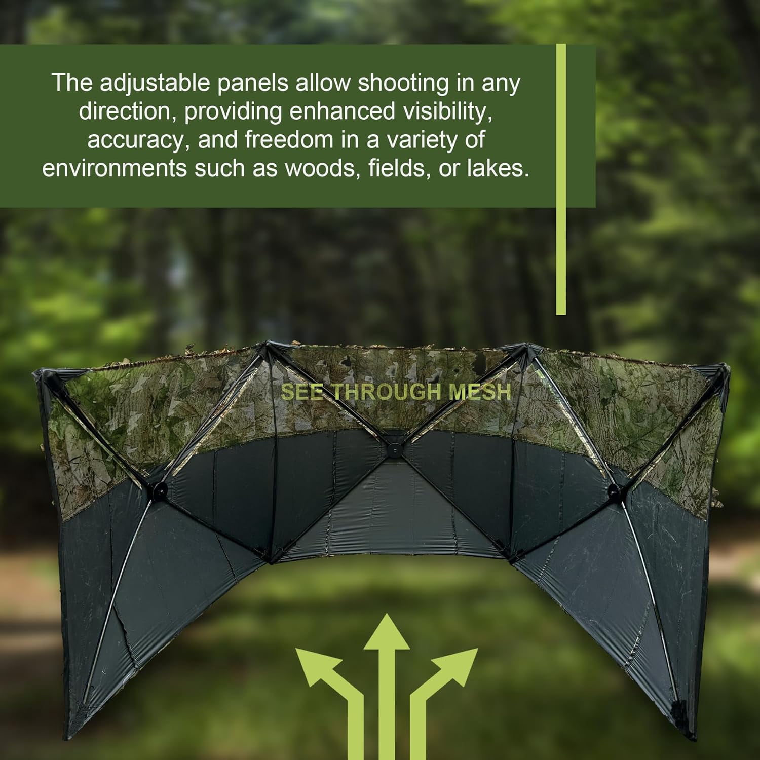 AYIN 3D Leaf Hunting Ground Blind, Portable 3-Panel Stalking Wall