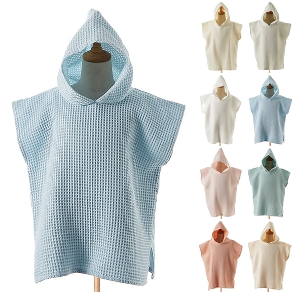 Bovxnpu Unisex Girls Cover Up Swimwear Kids Sleeveless Hooded Beach Cover-Up Quickly Dry Swimwear (Juniors)