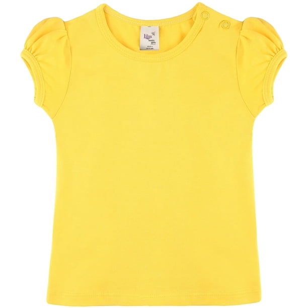 Lilax Camiseta Básica De Manga Corta Con Cuello Redondo Para Bebé Niña 12-18 Meses Amarillo
