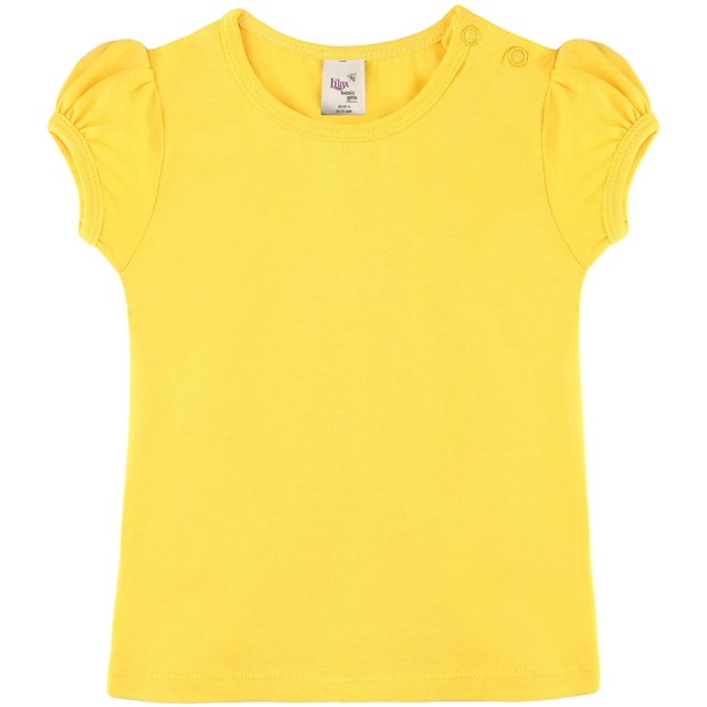 Lilax Camiseta Básica De Manga Corta Con Cuello Redondo Para Bebé Niña 12-18 Meses Amarillo