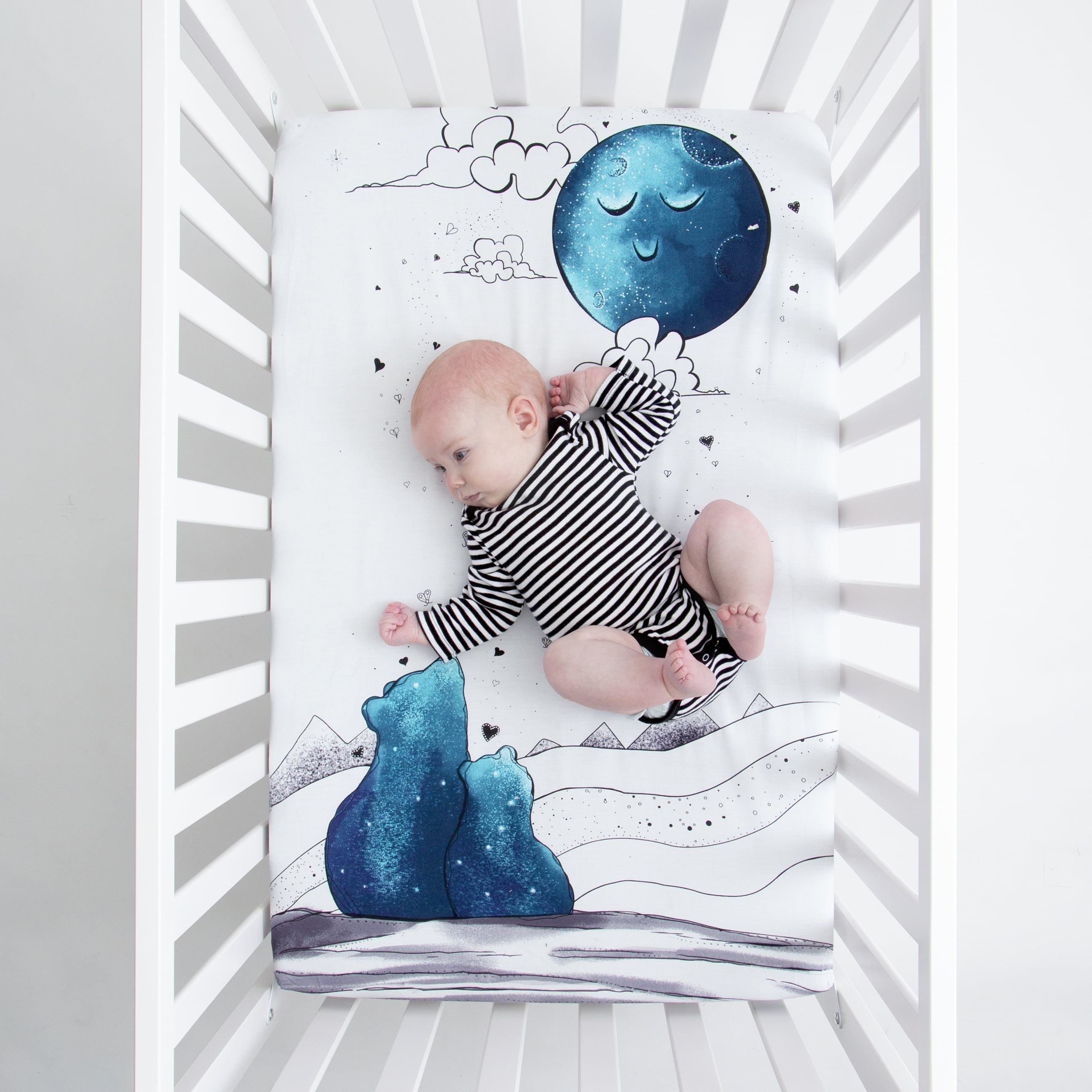 blue mini crib