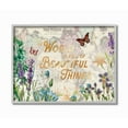 thumbnail image 3 of Stupell Industries Beautiful Things Globe Map Flower Word Design Framed Wall Art by Ophelia and Company, 11" x 14", Gray Framed, 3 of 5
