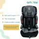 thumbnail image 4 of Amulay | Autoasiento para Bebe de 9 a 36 kg | Booster Car Seat con Arnés de 5 puntos, Respaldo Reclinable, Cojín elevador y Reposa cabezas ajustable | Color Gris y Negro, 4 of 5