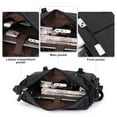 thumbnail image 3 of BOUTAMAL Unisex adjustable shoulder strap Canvas 15.6" Laptop Messenger Bag, Black, 3 of 9