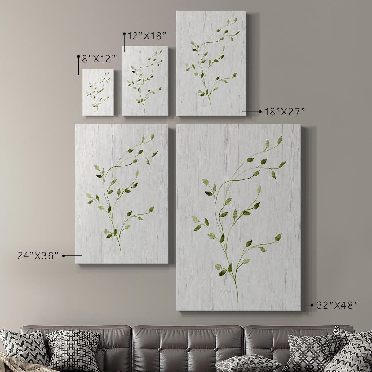 Windblown Leaves I Premium Gallery Wrapped Canvas - Ready to Hang