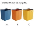 thumbnail image 3 of 2 Pcs Poubelle de Bureau à Domicile Réutilisable Poubelle de Chambre Portable Forme Carrée Grande Capacité Conteneur Jaune m, 3 of 9