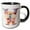 Black/White, variant on 3drose, Pretty Pastel Floral Insect Monogram Initial W, 11oz Two-tone Black Mug