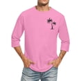 thumbnail image 1 of Blusas y camisas de manga larga con cuello redondo para hombre, blusa informal con cuello redondo y manga corta, blusa estampada de poliéster para hombre., 1 of 4