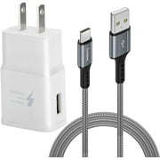 Adaptive Fast Wall Charger Kit with USB Type-C Charging Cable 6.6Ft Compatible with Samsung Galaxy S8/S8