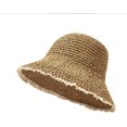 thumbnail image 2 of CoCopeaunts Straw Bucket Hat Women Summer Beach Large Brim Hollow Sunshade Caps Foldable Roll up Floppy Fisherman Hat for Men, 2 of 8