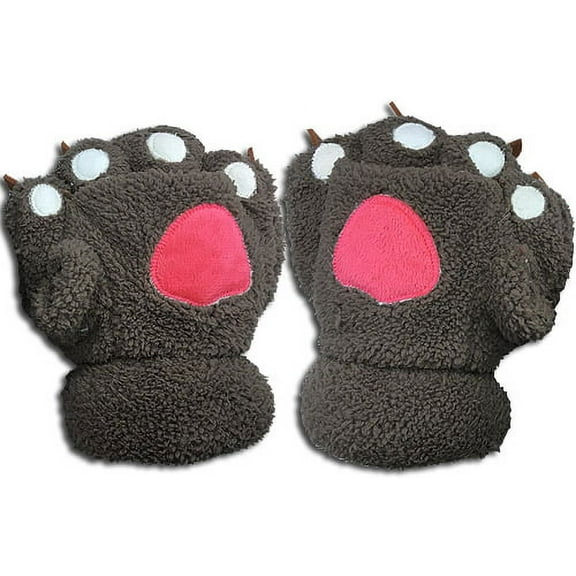 Great Eastern - Brown Paw Plush Gloves
