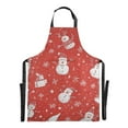 thumbnail image 6 of Yayeee Chief Kitchen Apron with Pockets for Cooking Water Resistant Unisex Adjustable Neck Strap, Red Snowman, 6 of 7