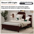 thumbnail image 3 of Sesslife Queen Size Bed Frame with Headboard & Footboard, Wood Platform Bed with Built-in LED Lights, Charging Station, Modern Farmhouse Queen Bed Frame with Slats, No Box Spring Needed, Walnut, 3 of 10