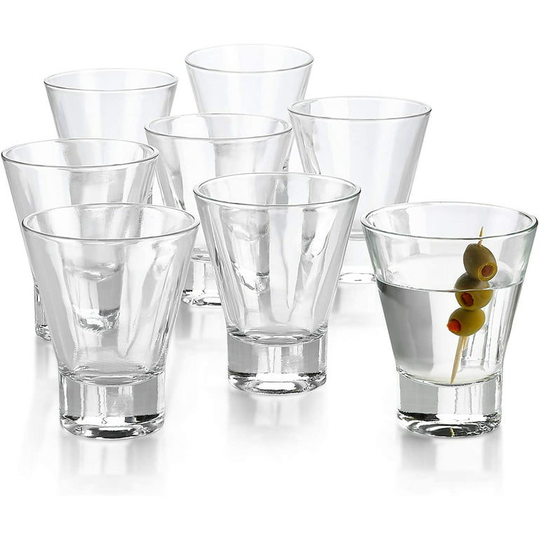 Cocktail Glasses 8 Ounce - Set of 8 Seamless Cosmopolitan, Martini Glasses with Heavy Base - Perfect Glassware for Home Bar, Restaurant, Parties 