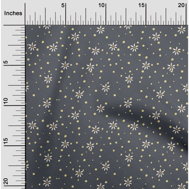 oneOone Viscose Chiffon Fabric Dot & Flower Floral Print Fabric BTY 42 Inch Wide