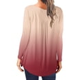 thumbnail image 4 of Puntoco Mujer Casual Camiseta Impreso Manga Larga Cuello Redondo Fruncido Pullover Blusa tops Puntoco Puntoco-922, 4 of 6