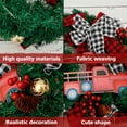 thumbnail image 2 of Relax love Artificial Christmas Wreath,Plaid Bow Garland Home Party Decorations with LED String Lights,38cm Car, 2 of 7