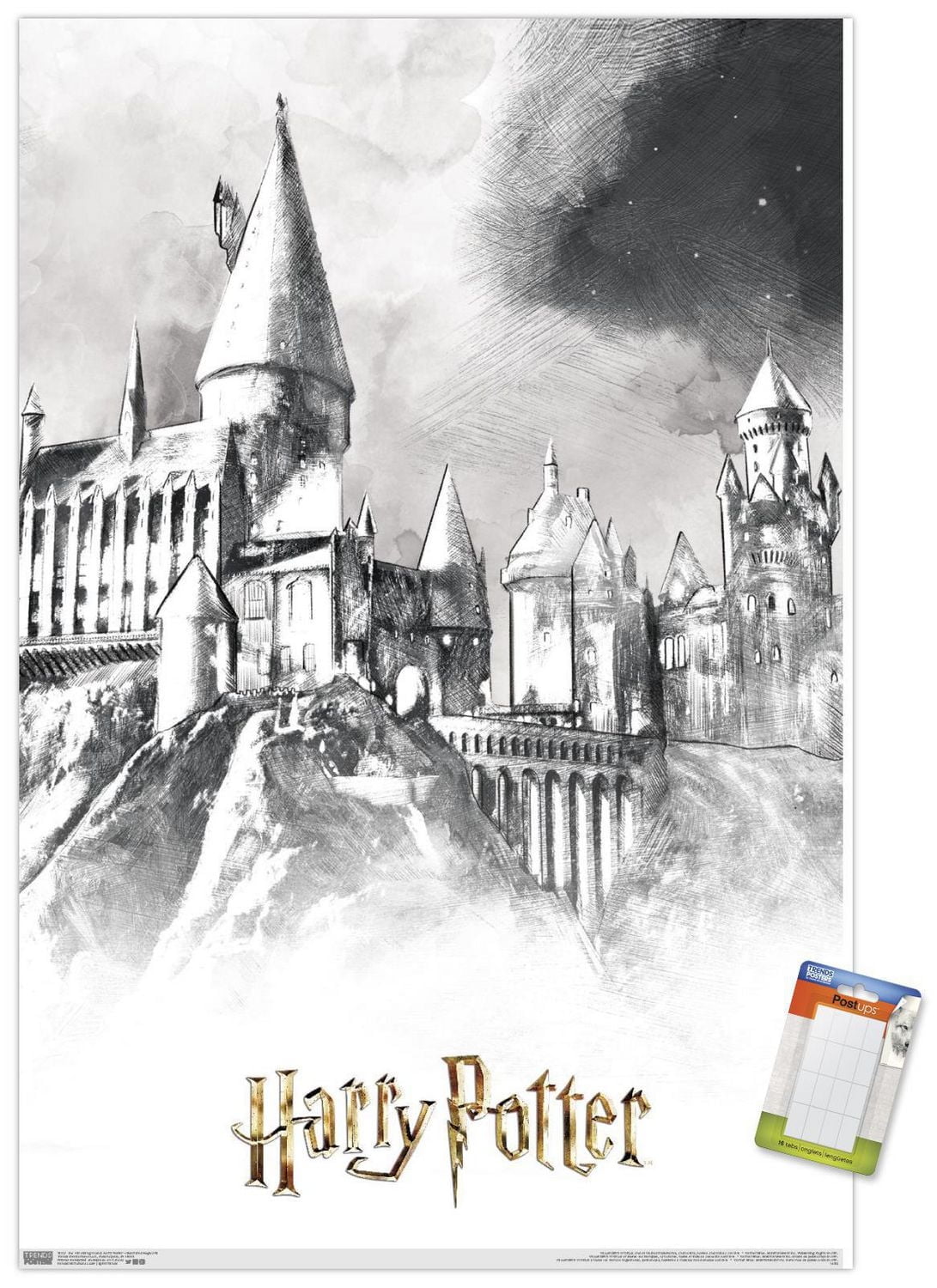 The Wizarding World: Harry Potter - Illustrated Hogwarts Wall Poster