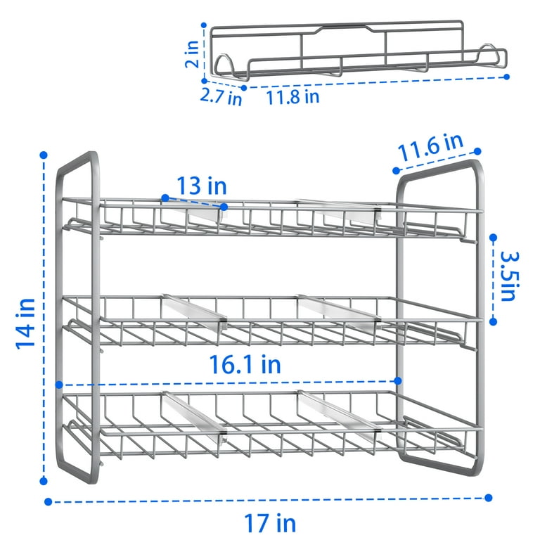 3 Tier Stackable Can Storage Dispenser Stainless Steel Rack Food Storage  Kitchen Cabinets Pantry Storage for 33 Cans Black - China Storage Rack and  Storage Holders & Racks price
