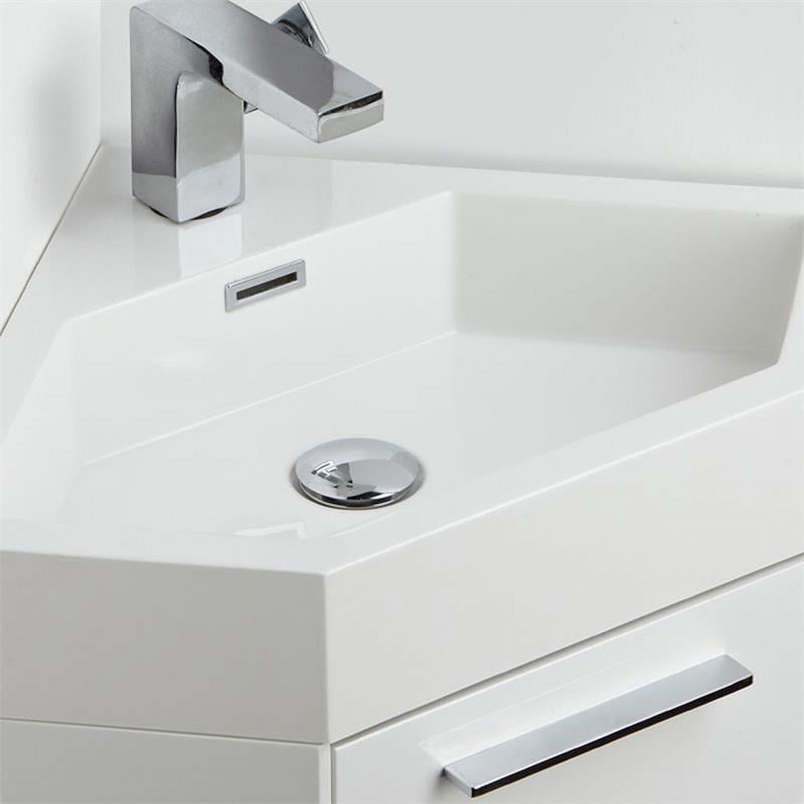 Fresca Coda 14" White Modern Corner Bathroom Vanity - image 10 of 10