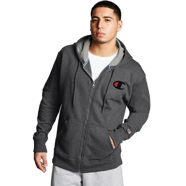 men's champion colorblock powerblend fleece hoodie