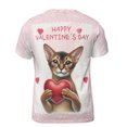 thumbnail image 2 of Happy Valentine's Day Abyssinian Brings Love Heart All Over Print 3D Shirt Unisex Merch Cat Lover Kitten Owner Gifts - 02028, 2 of 6