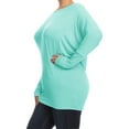 thumbnail image 3 of Women's Plus Size Dolman Long Sleeve Solid Loose Fit Tunic Top, 3 of 4