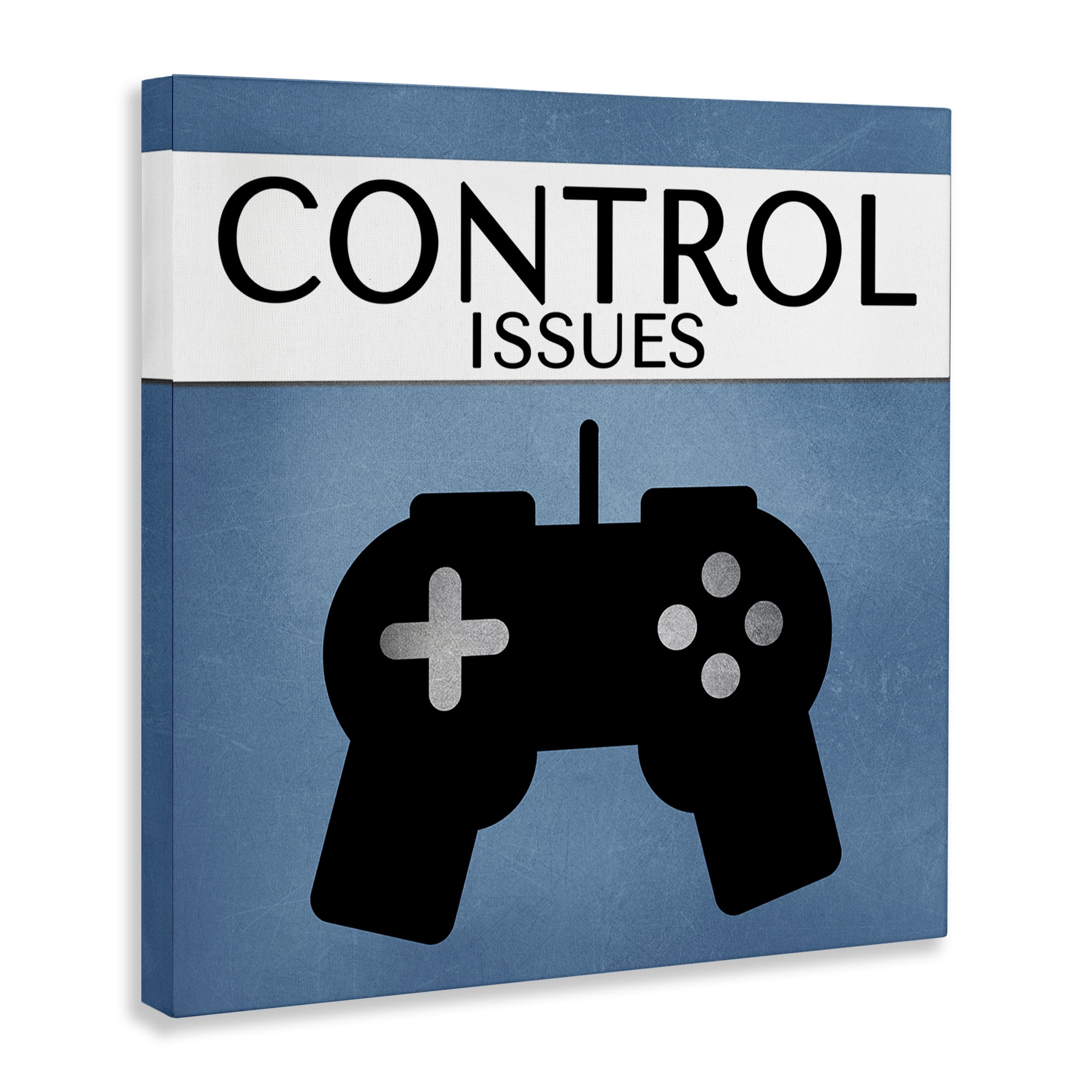 Stupell Industries Control Issues Gamer Entertainment Painting Wrapped Canvas Art Print Wall Art, 17 x 17