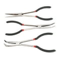 3PCS Needle Nose Pliers 11 Inch Steel Extended Straight 45 Degrees 90