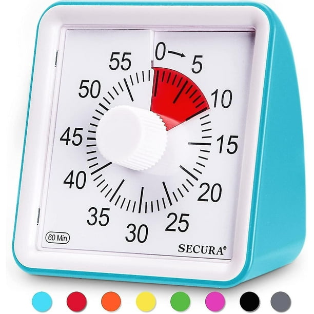 Temporizador visual de 60 minutos, reloj de cuenta regresiva en el aula, temporizador silencioso para niños y adultos
