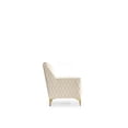 thumbnail image 3 of Luna Modern Ivory Upholstered Chair with Wooden Legs, Contemporary Living Room Accent Chair for Comfortable Seating, 3 of 5