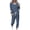Navy, variant on 2 Piece Sets for Women Fall Pants Casual Two Piece Fall Sets for Women Women's Fashionable Loose Printed Long Sleeved Round Neck Drawstring Casual Set